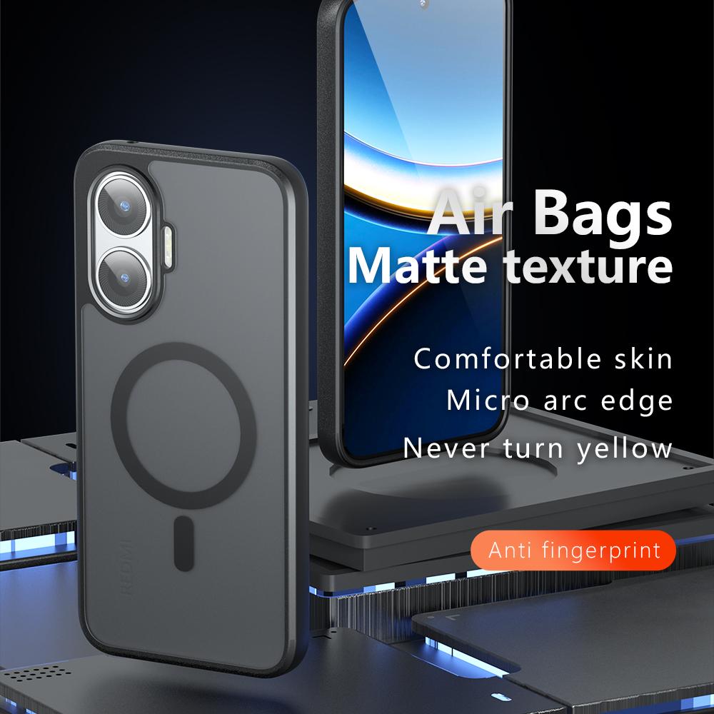 Matte Case for Xiaomi Redmi Turbo 4 Pro 5G/Poco F7 5G Magnetic Case TPU+PC Phone Cover
