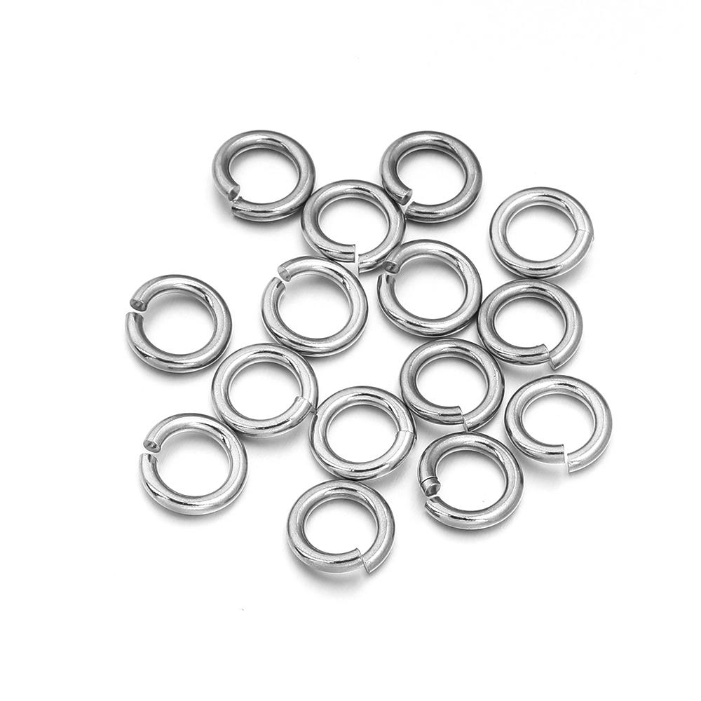 20pcs/lot Multisize Stainless Steel Jump Rings Round Open Ring Split Rings Connectors DIY Keychains Bracelet Jewelry Accessories