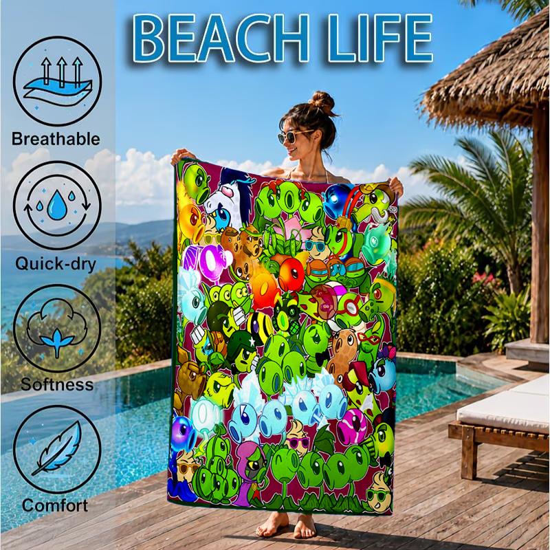 Zombie Party Beach Towel, Microfiber Beach Towel, Perfect For Pool, Beach, Travel, Home Decor Beach Party Fan Gifts