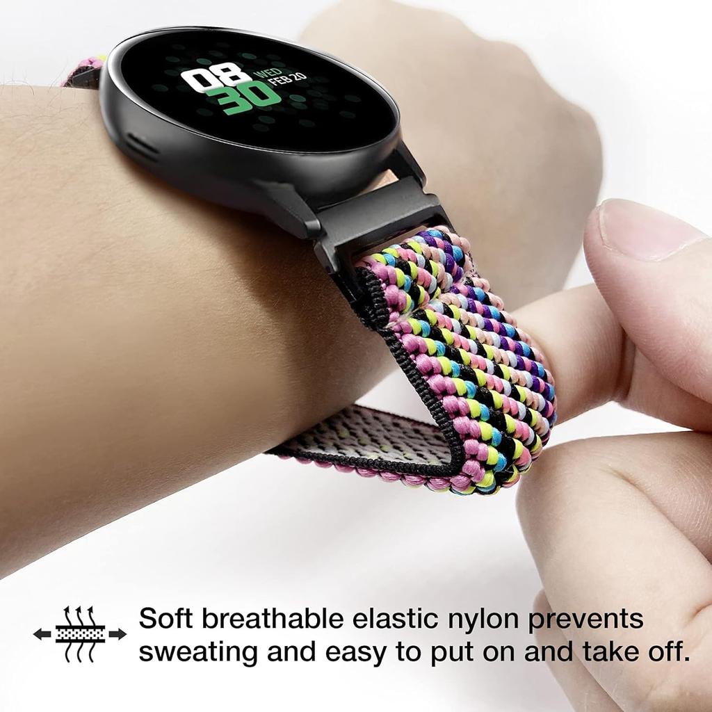 20mm Stretchy Band Compatible with Samsung Galaxy Watch 5/4/6 40mm 44mm/Watch 5 Pro 45mm/Watch 4 Classic 42mm 46mm/Watch 3 41mm/Galaxy Watch