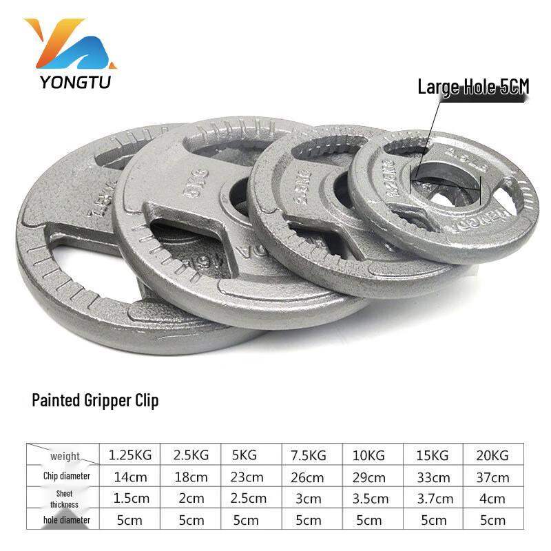 Yongtu Three-Hole Painted Cast Iron Barbell Weight Plate