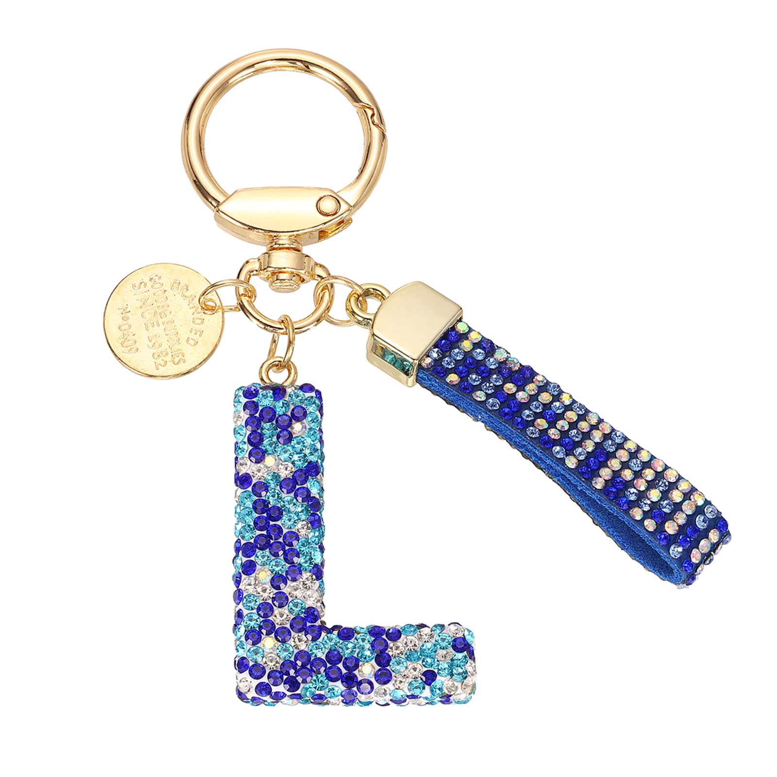 

[PATIKIL] Initial Letter Keychain, Gift Bling Letter L Keychain, Alphabet Key Ring, Handbag Accessory for Women, Shiny and Cute Backpack Bag Lanyard,