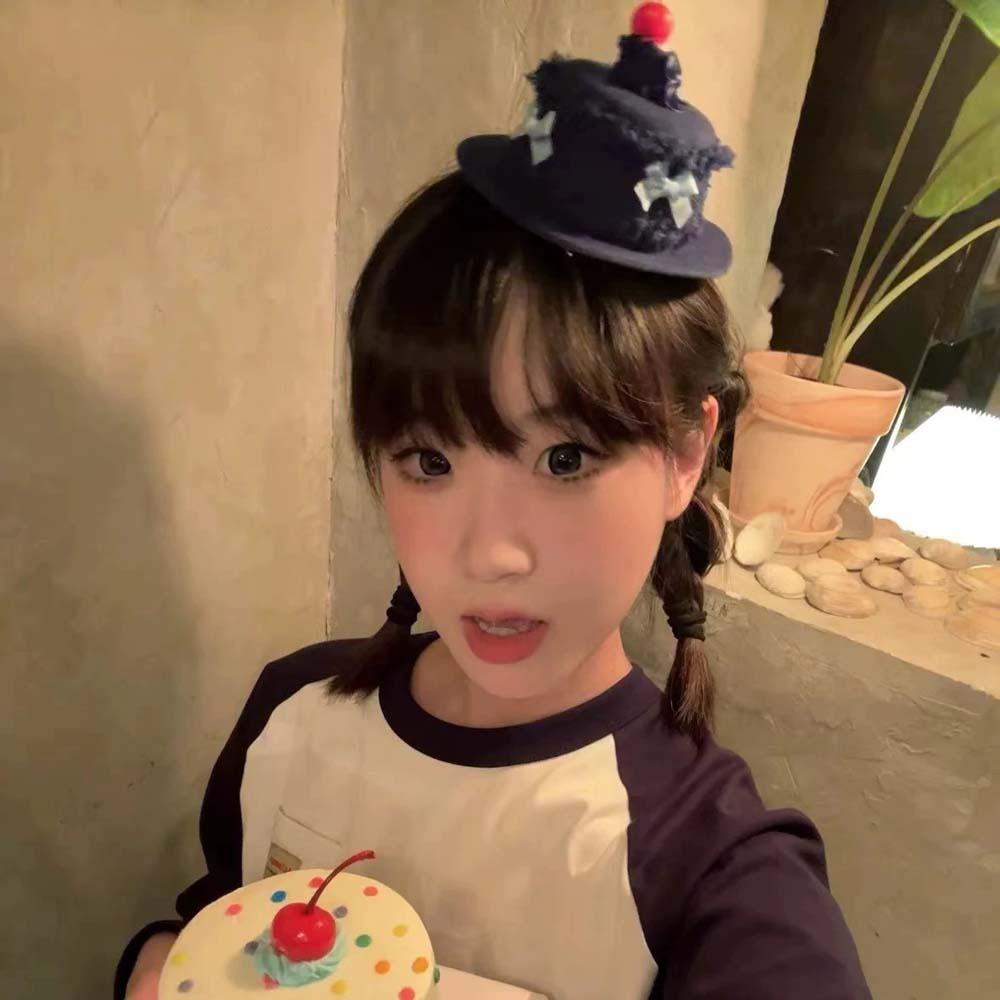 Korean Style Birthday Cake Hairpins Hat Sweet Cherry Top Hat Hair Clip  Photography