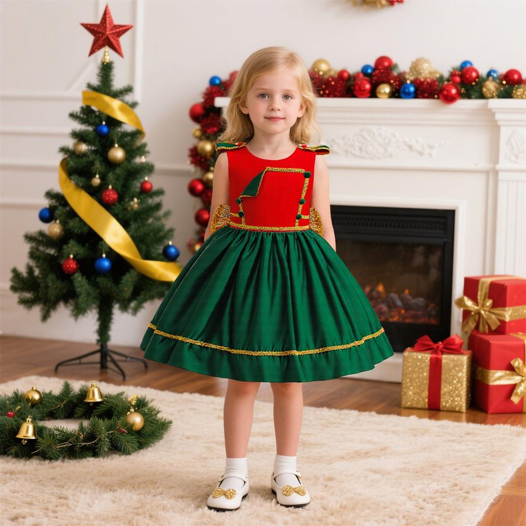 Kindermode Weihnachten Tüllkleid für Geburtstagsfeier und Aufführung