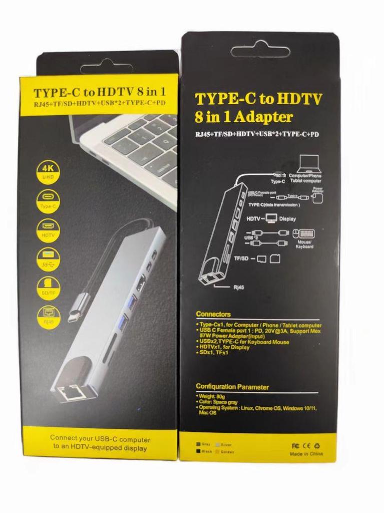 Type-C To 4K HDMI 7-in-1 Hub Docking Station Converter