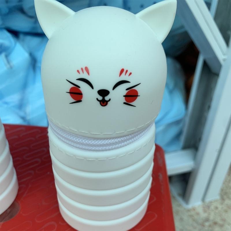 2 Stück Teleskop-Federmäppchen Ausziehbare Stifttaschen Reißverschluss Silikon-Stifttasche Stehender Stift-Bleistifthalter für Kinder Schüler