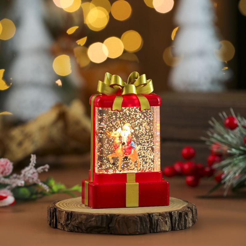 

Water-filled Snowflakes, Luminous Gift Pack, Night Light, Candle Light, Decorative Items, Small Gifts, Christmas Decorations Red old deer