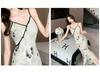 Authentic Chinese-Style Satin Camisole Dress: National Print, Bias Cut, High Waist, Slimming, Long-Tempered Fit