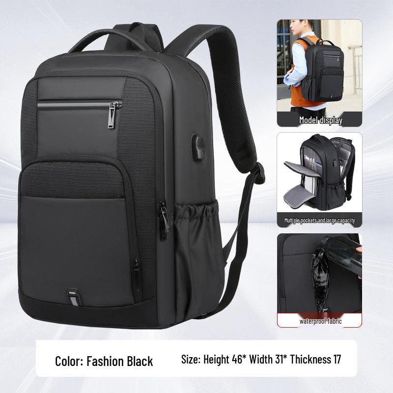 Large-Capacity Men's Backpack, High-End Women's Travel Backpack, Trendy Commuter Schoolbag, Waterproof Laptop Bag