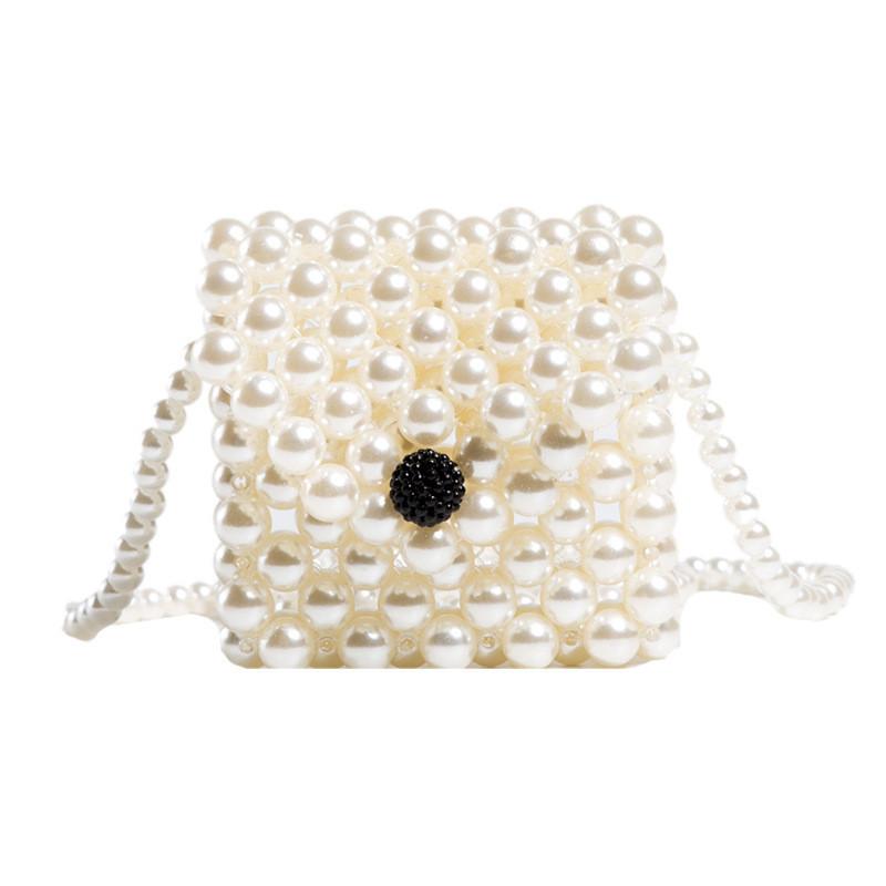 Stylish Mini Woven Pearl Shoulder Bag For Girls With Cute Design For Kids