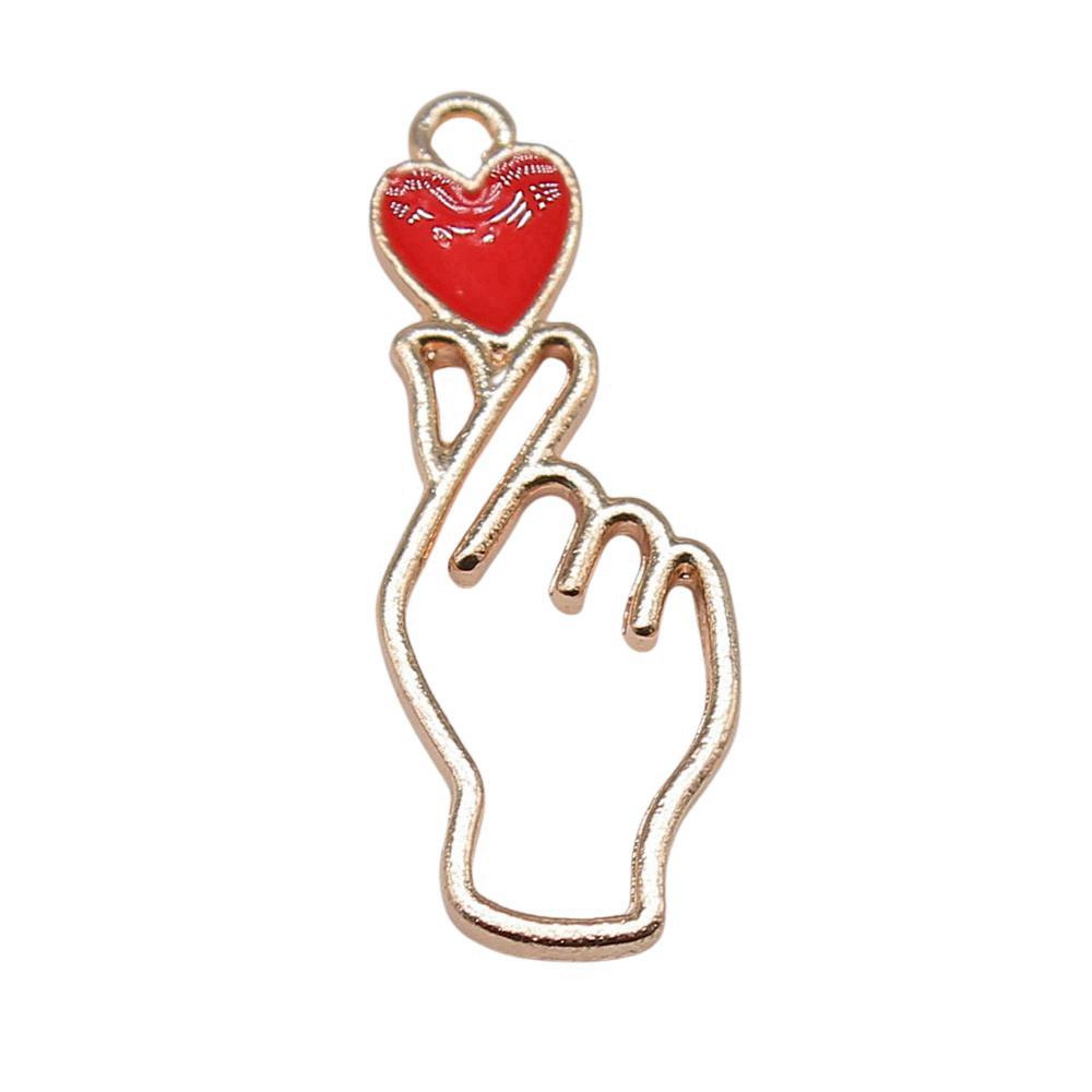 Charms Heart Enamel Pendants Wedding Jewelry Findings QC066