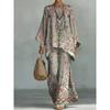 16 Summer Y1 Loose Bat Sleeve Top Wide Leg Pants Two-piece Women's Clothing European and American Fashion Suit