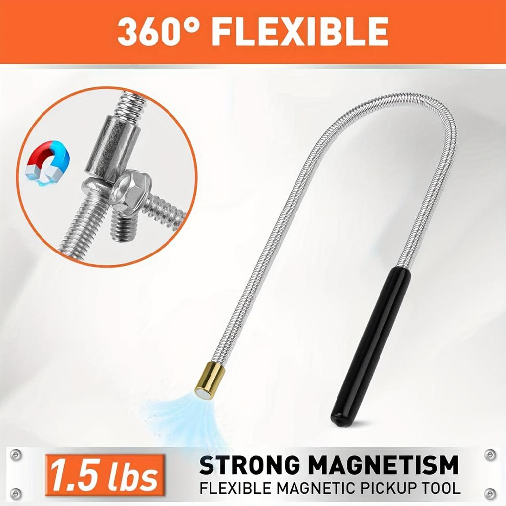 1.5-20LB Telescoping Magnetic Pickup Tool - Multi-Strength Stainless Steel Grabber with Ergonomic Non-Slip Grip, Manual Handheld