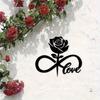 Black Rose Infinite Metal Wall Art Romantic Love Indoor Outdoor Home Decor Modern Gift