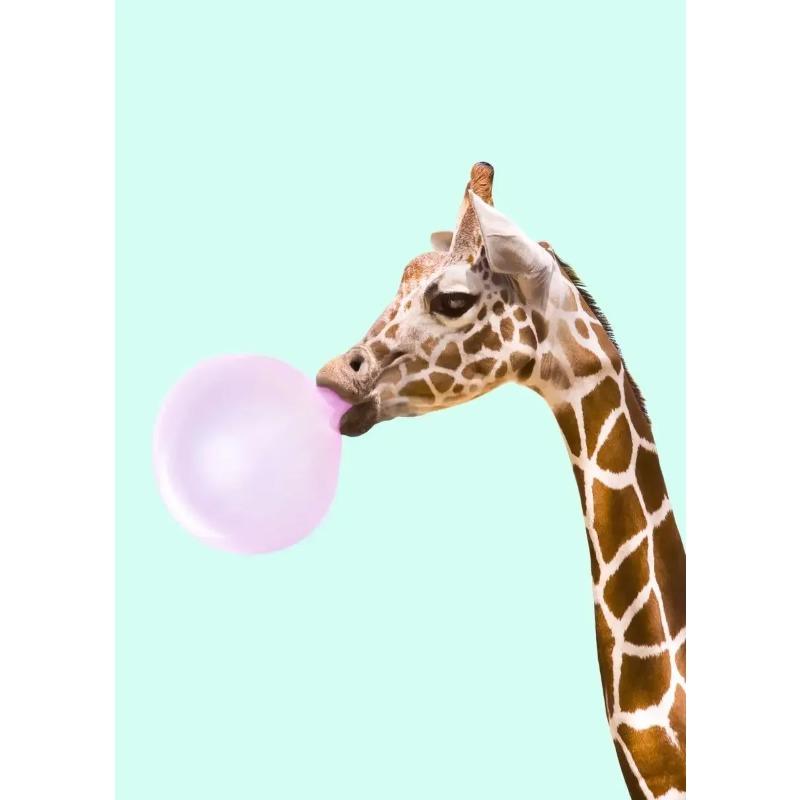Fashion Giraffe Zebra Flamingo Party Pink Poster Animals Wall Art Canvas Painting Posters for Living Room Modern Home Decor
