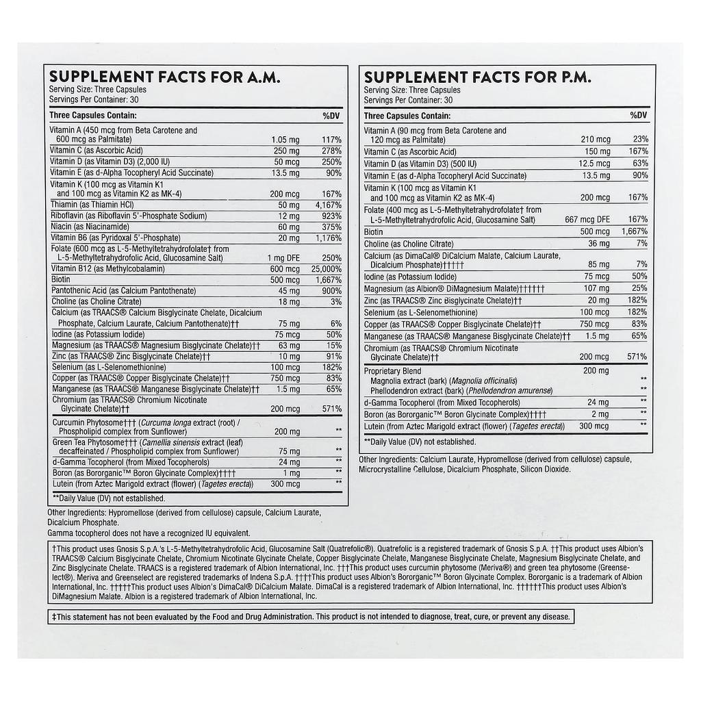 Multivitamin Elite, Am & Pm, 2 lahve, každá po 90 kapslích