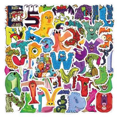 60 Cartoon Monster Buchstaben Graffiti Aufkleber Dekorieren Notizbuch Koffer Aufkleber