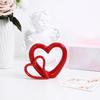 Heart Shaped Ceramic Sculpture Elegant Bright Red Romantic Decor for Anniversary Bedroom Office Study Room Wedding Valentine