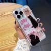 Creative Label Black Cat Transparent Phone Case For iPhone 15 16 16E 14 13 12 11 Pro Max XR X XS 7 8 Plus Soft Silicone Cover