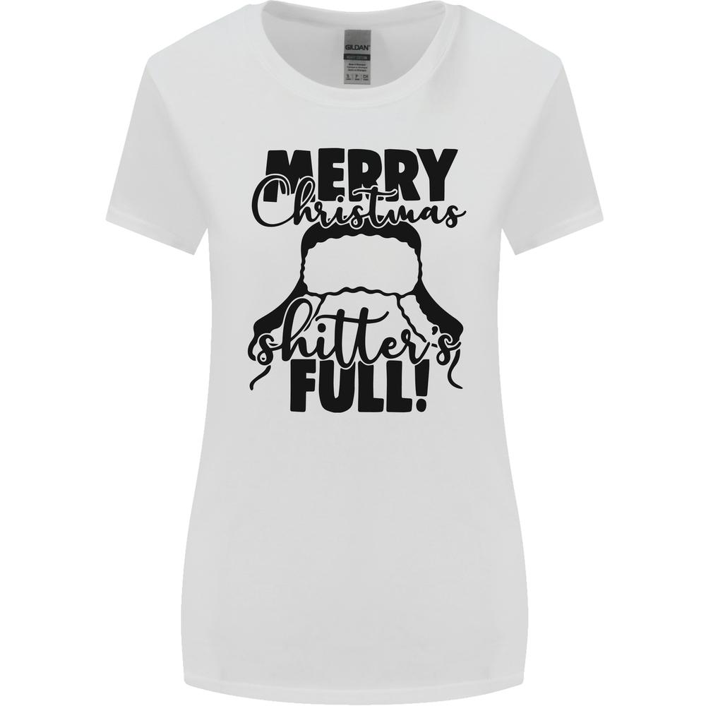 Christmas Movie Shitters Full Funny Rude Womens Wider Cut T-shirt