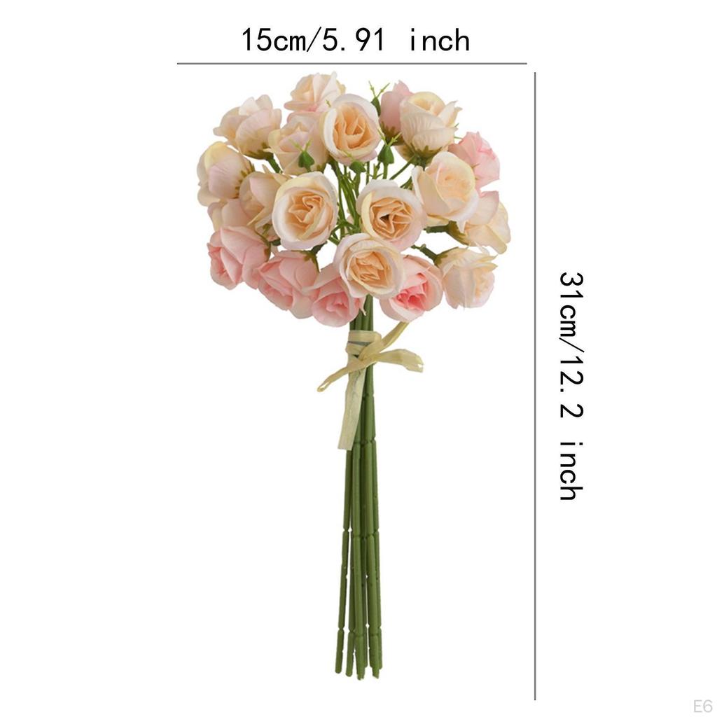 Rtificial Roses Bouquet 27 Heads 31cm Long Stem Rose Beautiful Elegant for Farmhouse Bathroom Home
