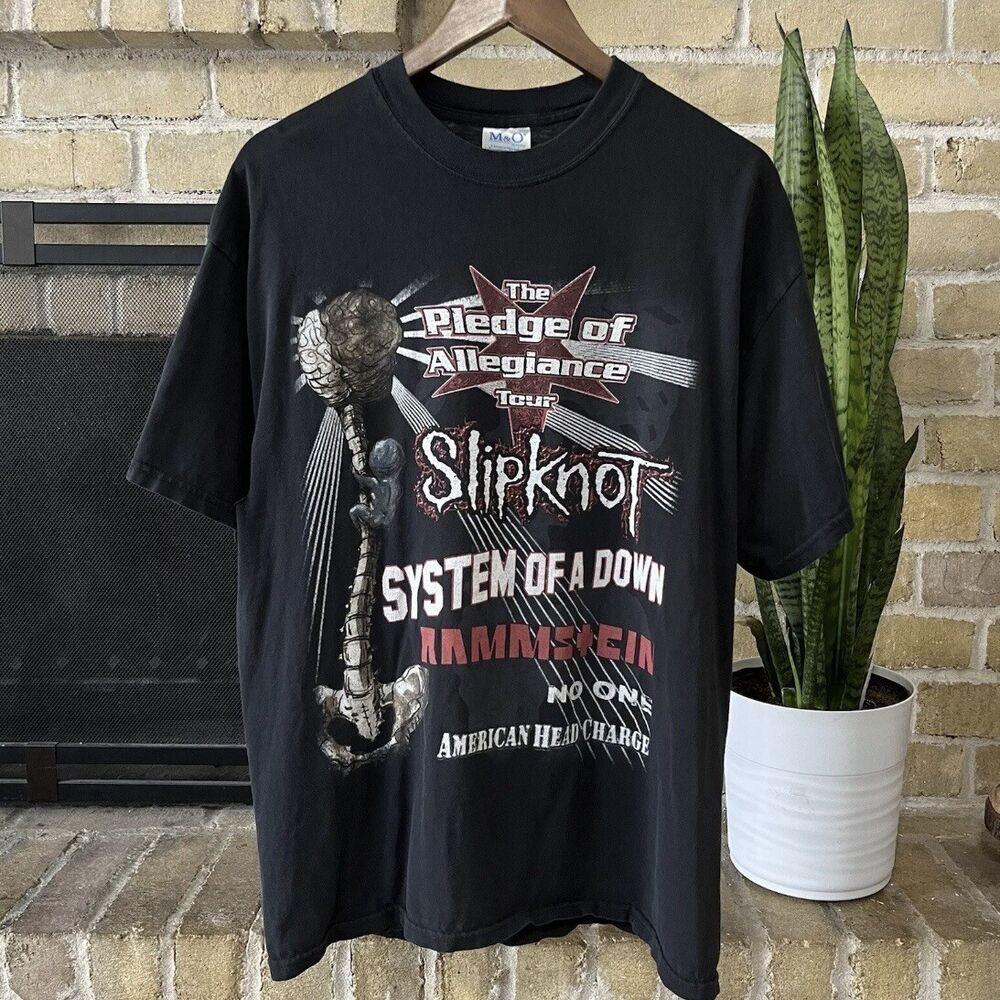 

Винтажная футболка унисекс Slipknot System Of A Down Rammstein Metal Band Tour 2001 года S