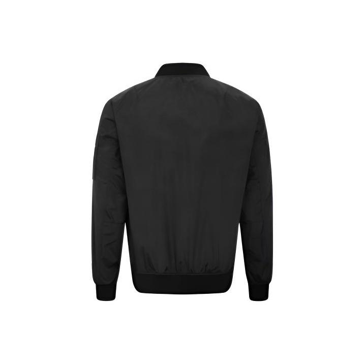 Calvin Klein FW22 Logo Embroidered Zip-Up Bomber Jacket With Drop Shoulders Men Jackets Black J320778-BEH