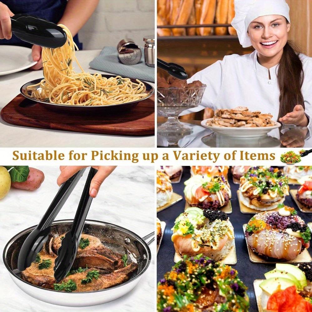 Black Plastic Pliers 10pcs - Suitable for Heavy-Duty Hard Plastic Tableware Set (Bulk Reusable/Disposable), Ideal for Kitchen Party & Catering