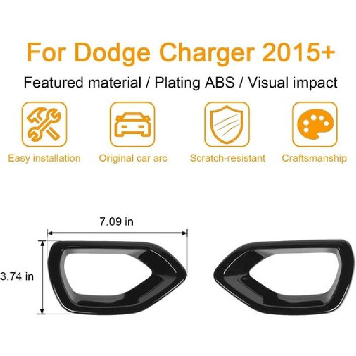 2x Front Grille Erts Mesh Trim Accessories for 2015- Dodge Charger Black