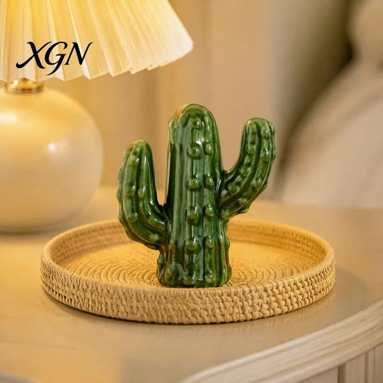 White Ceramic Figurine Nordic Minimalist Ornaments, Abstract Bear/Cat/Elephant/Cactus Sculpture Tabletop Decor for Elegant Table Centerpieces