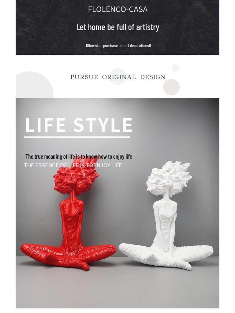 Luxury European Resin Afro Sculpture Decor for Living Room TV Cabinet