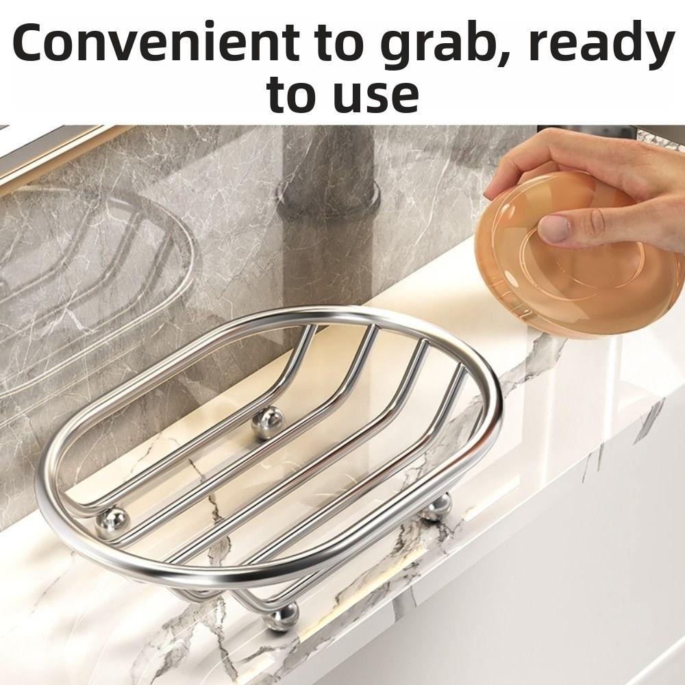Self Draining Soap Drain Plate Creative Bathroom Soap Holder Metal Soap Dish  Household