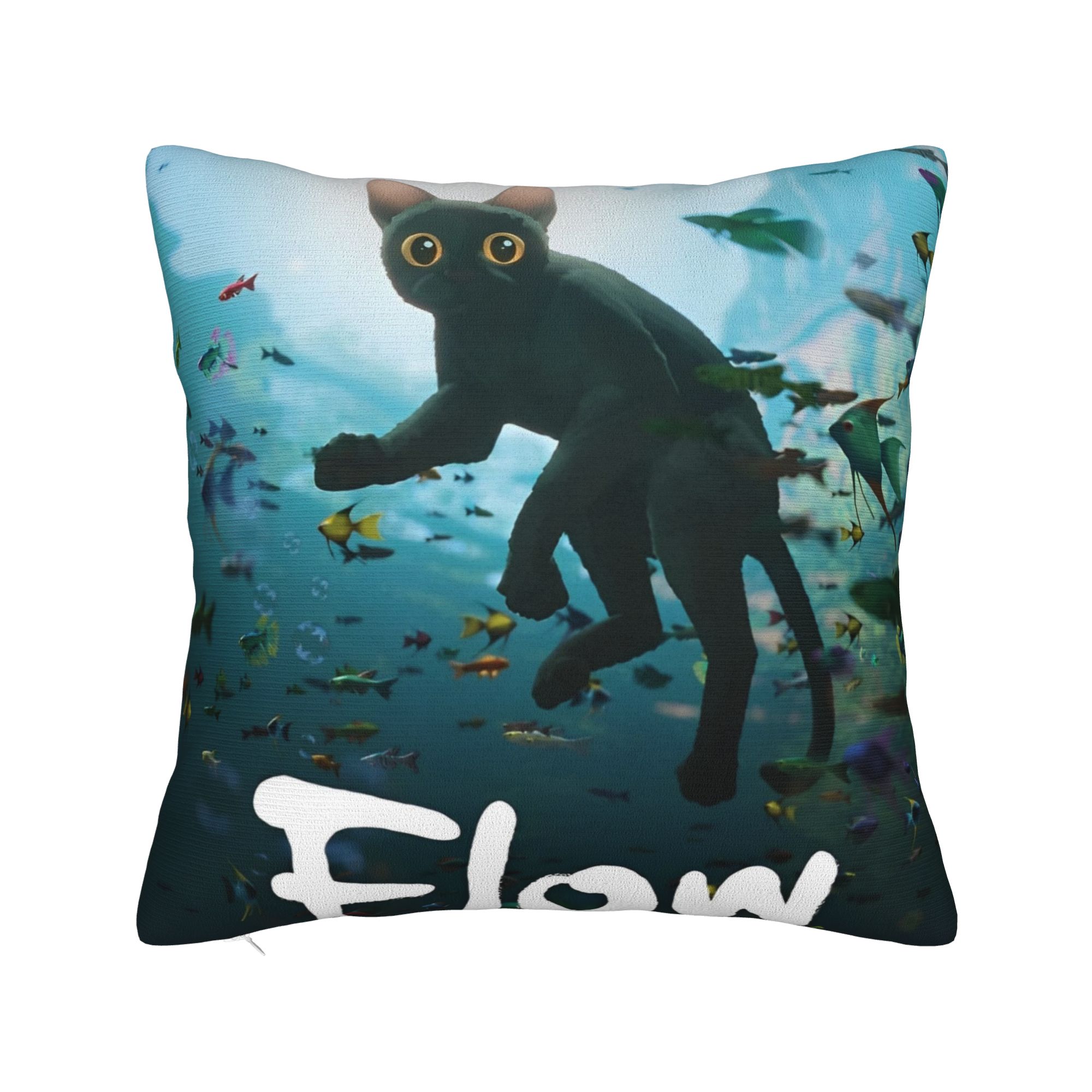 Flowing Movie Cat Pillowcase Printing Polyester Cushion Cover Decor Cartoon Animated Movie Pillow Case Cover Home Square 30cm x 30cm