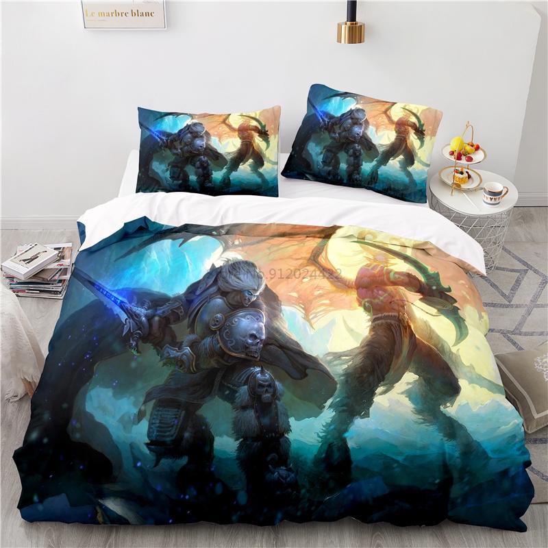World of Warcraft Games Bedding Set Horde Banner Flag Printed Duvet Cover Set Pillowcase Twin Full Queen King Size Drop Shipping