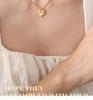 Hong Kong-Style Elegant Heart-Shaped Cat's Eye Stone Pendant Necklace On Gold-Plated Clavicle Chain.