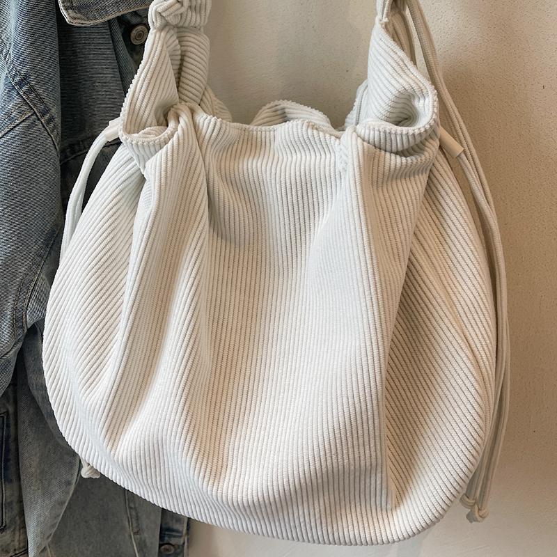 Damen Kord Umhängetasche mit Kordelzug