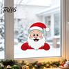 Festive Home Window Decor Christmas Static Clings, Reusable Decals with Santa Snowman Snow Storefront Holiday Ornaments House Designs, Double
