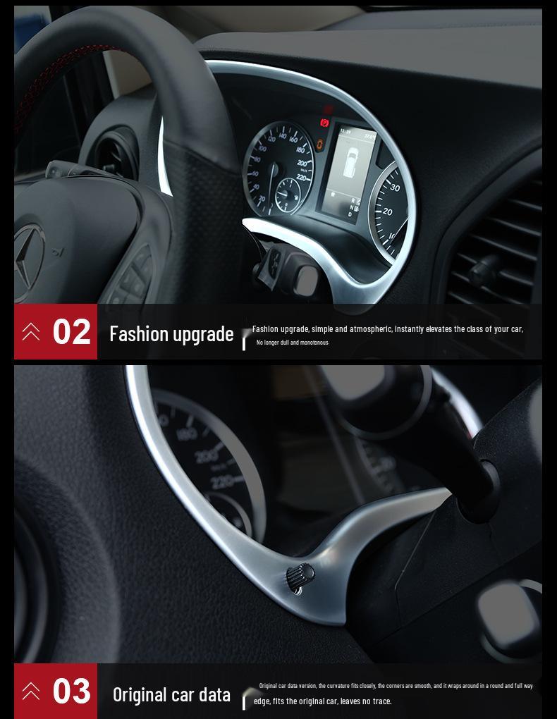 VITO Dashboard Decorative Frame: ABS Electroplated Interior Strip for Instrument Panel Modification.