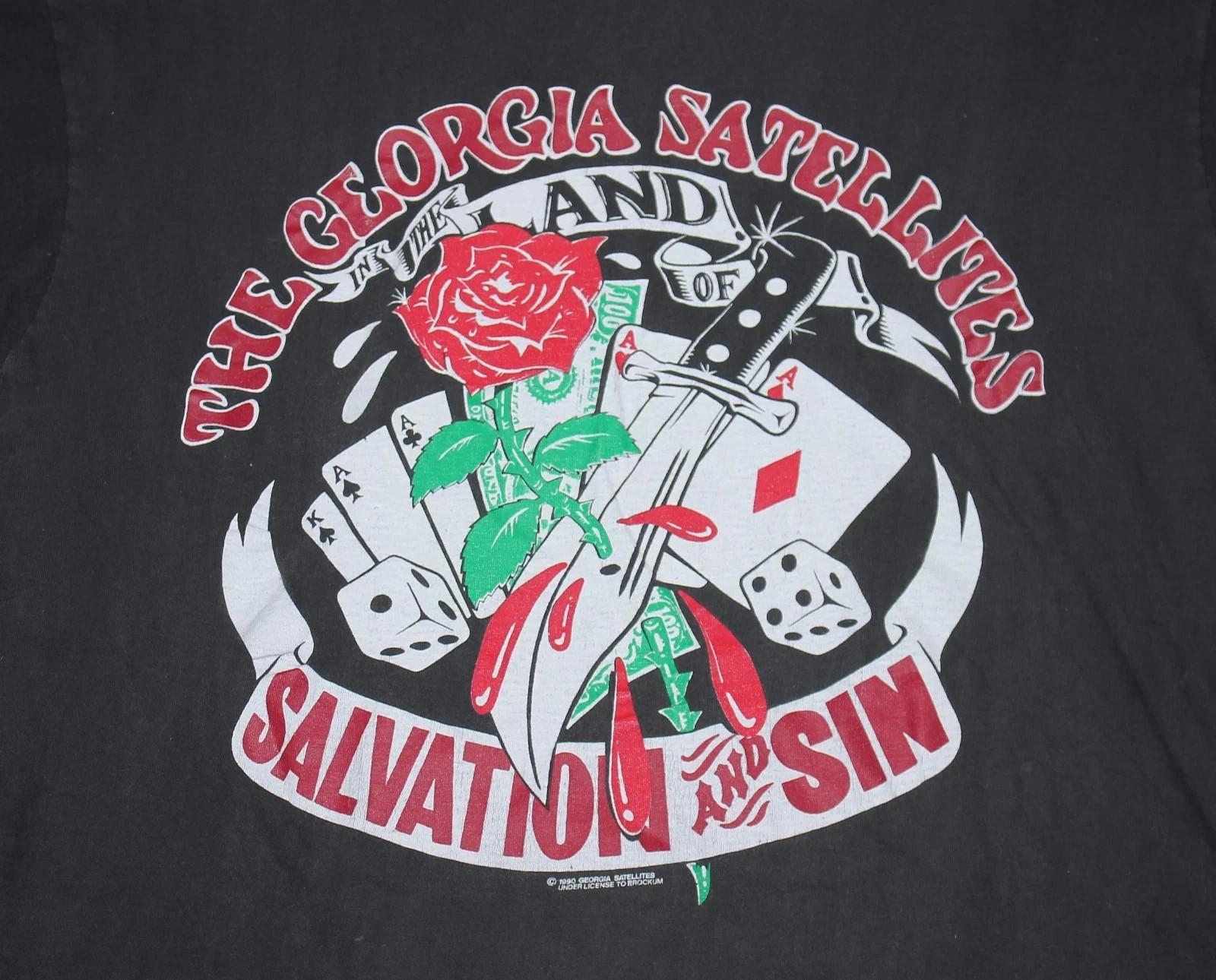 vtg 1990 The Georgia Satellites salvation and sin British tour shirt M