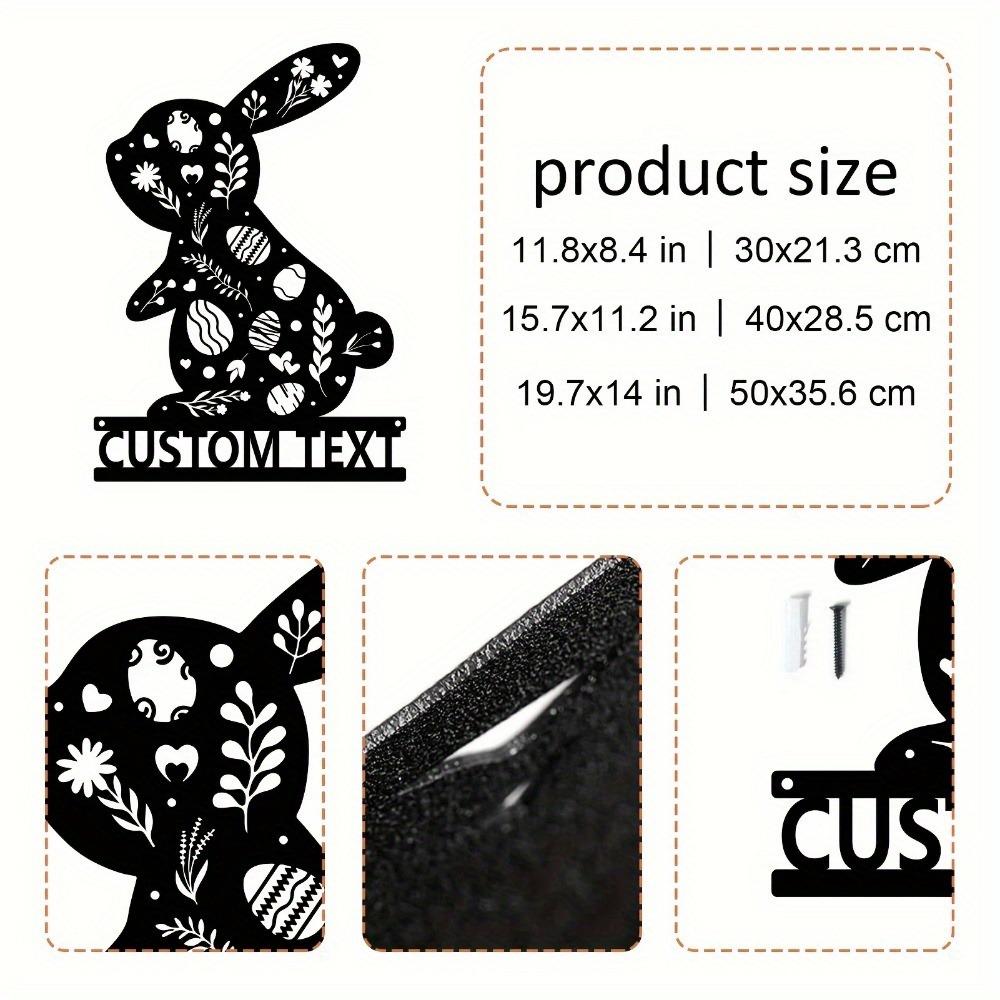Metal Bunny Wall Art Rabbit Floral Design Happy Bunny Home Decor Valentine Sign