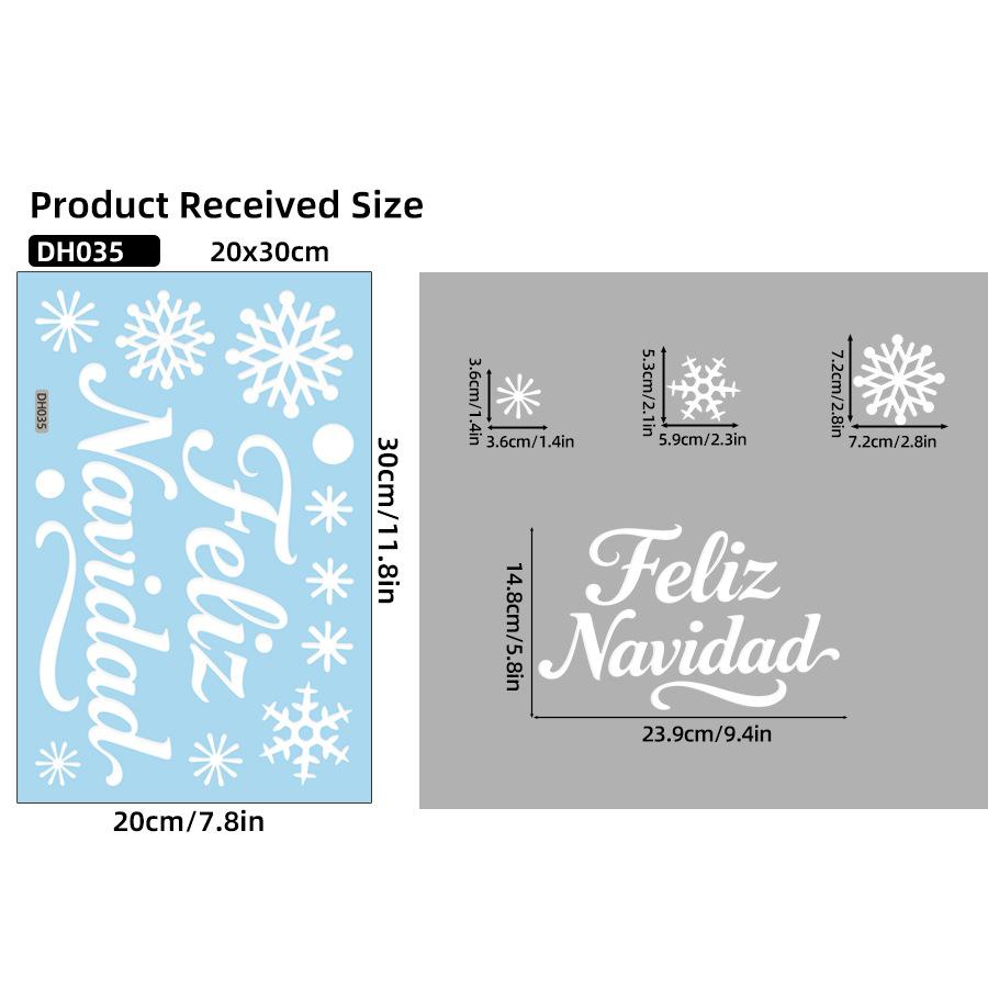 Christmas Snowflake Elk Snowman Glass Sticker Noel Ornaments Xmas Wall Stickers Merry Christma Decor Happy New Year Sticker