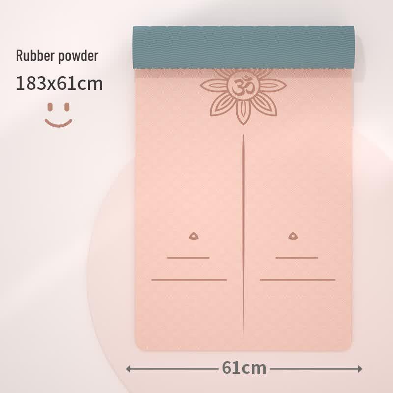 LISM Pink Yoga Mat with Alignment Lines