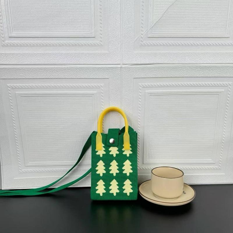 Premium Sense Ns Mobile Phone Bag New Cartoon Knitted Bag Dopamine Niche Versatile Messenger Shoulder Bag Handbag