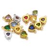 10 stuks Roestvrij Staal 12 Maanden Geboortesteen Hart Zirconia Bedeltjes Connector DIY Sieraden Onderdelen Ketting Armbanden Oorbellen Maken