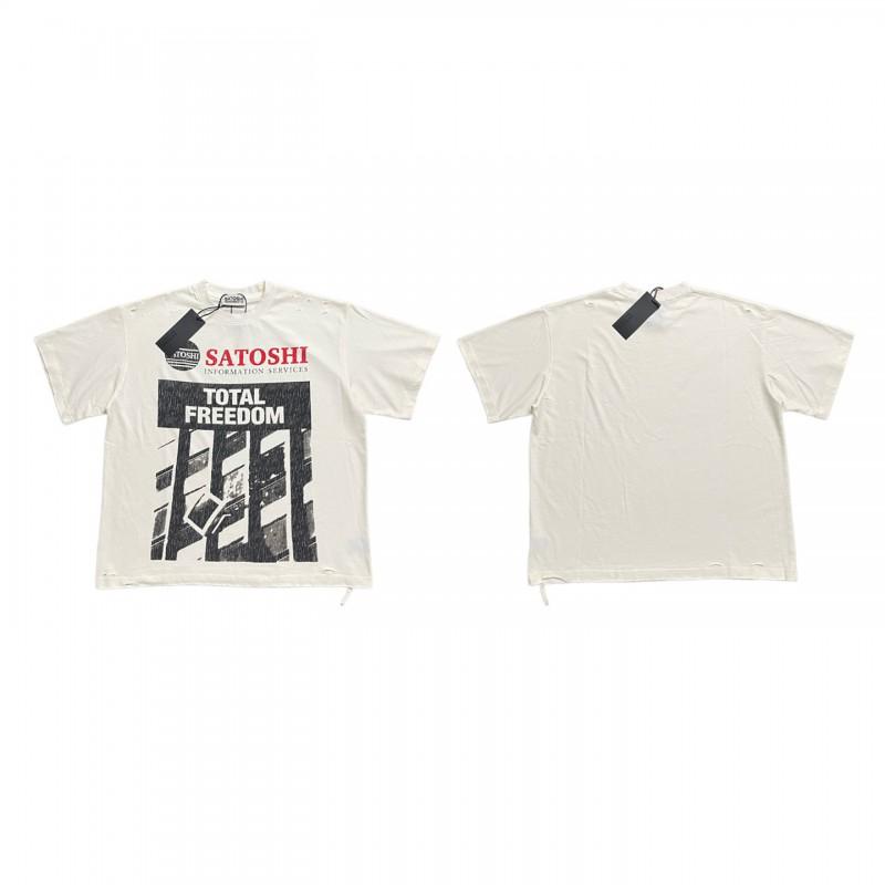 Mens Oversized Cotton T-Shirt With Satoshi