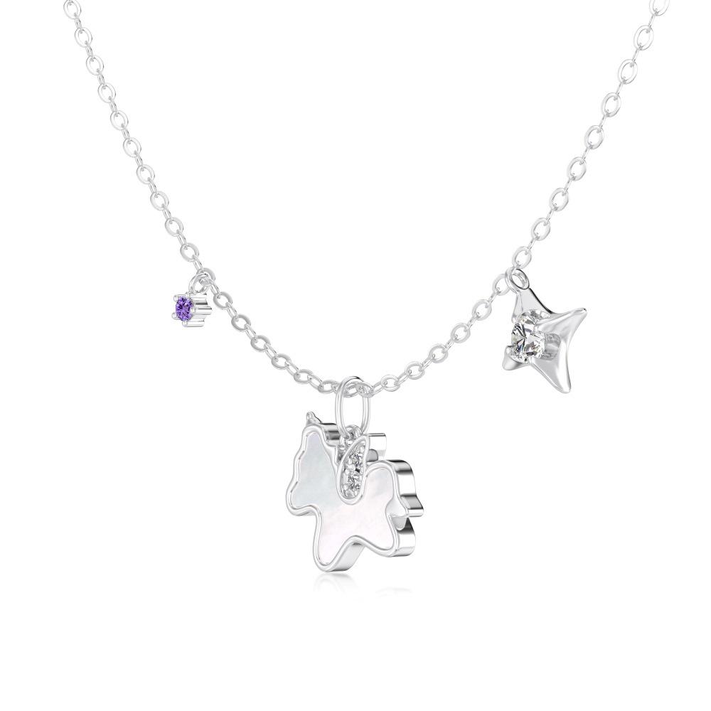 S925 Sterling Silver Women s Necklace, Luxury Year of the Horse Pendant, Fashionable Clavicle Chain 925 Sterling Silver
