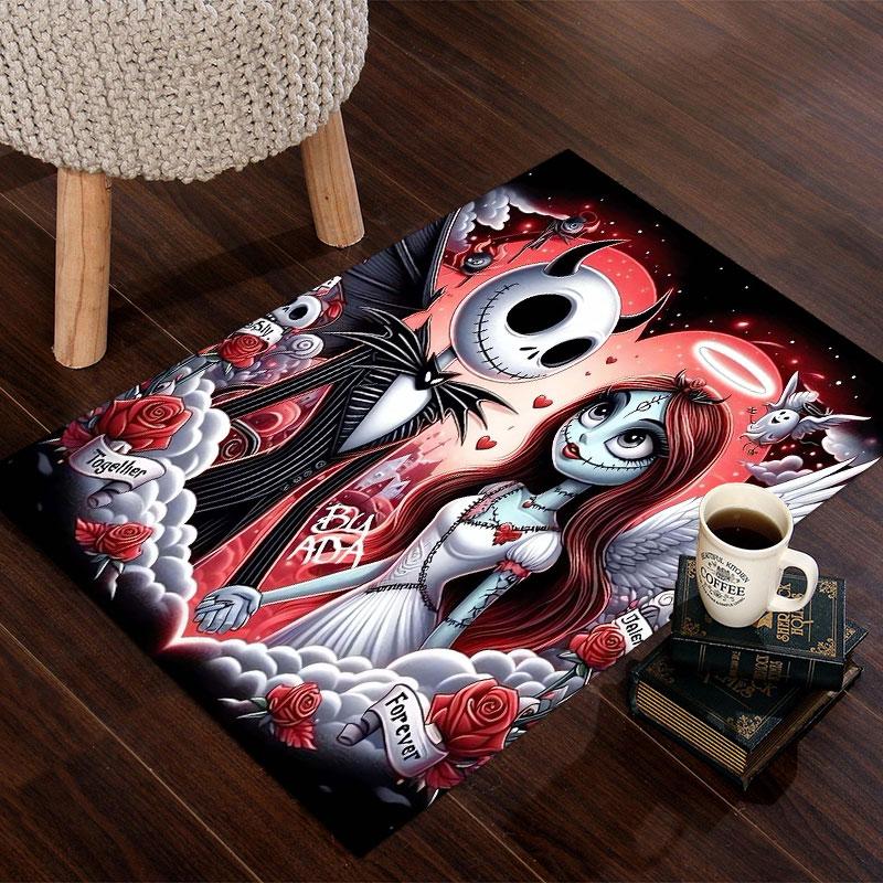 Nightmare Before Christmas Cartoon Carpets and Rug 3D Printing Carpet Floor Mat Living Room Bedroom Large Area Soft Carpet-JM010