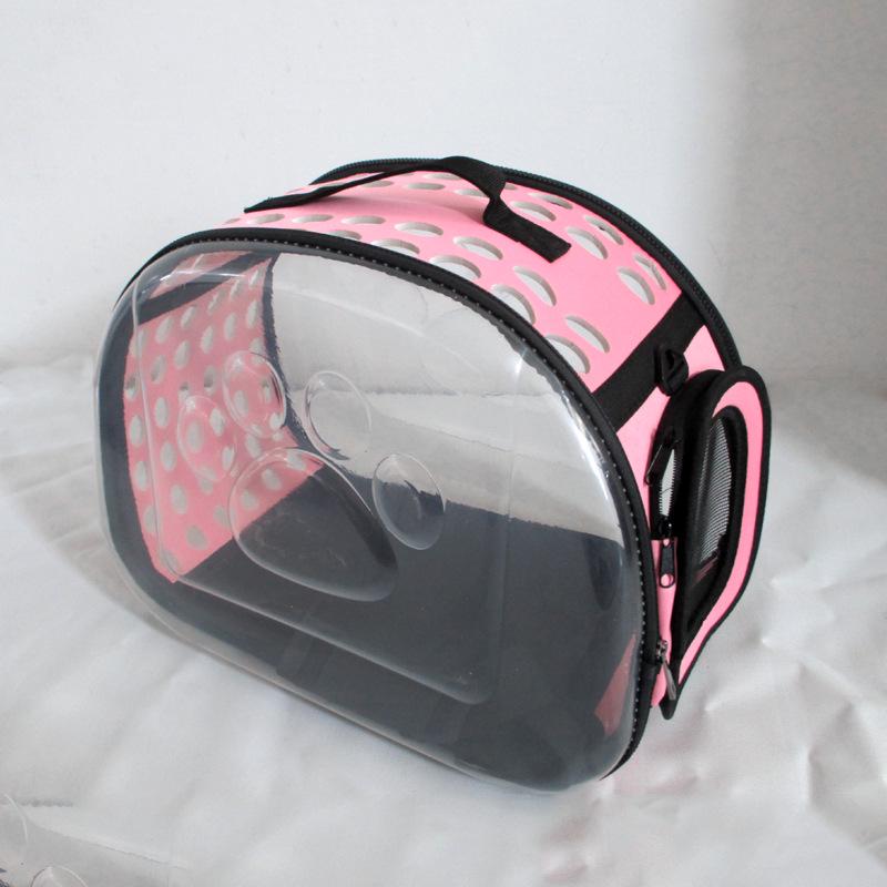 Breathable Foldable Pet Backpack: Portable Transparent Cat & Dog Bag with Large Capacity