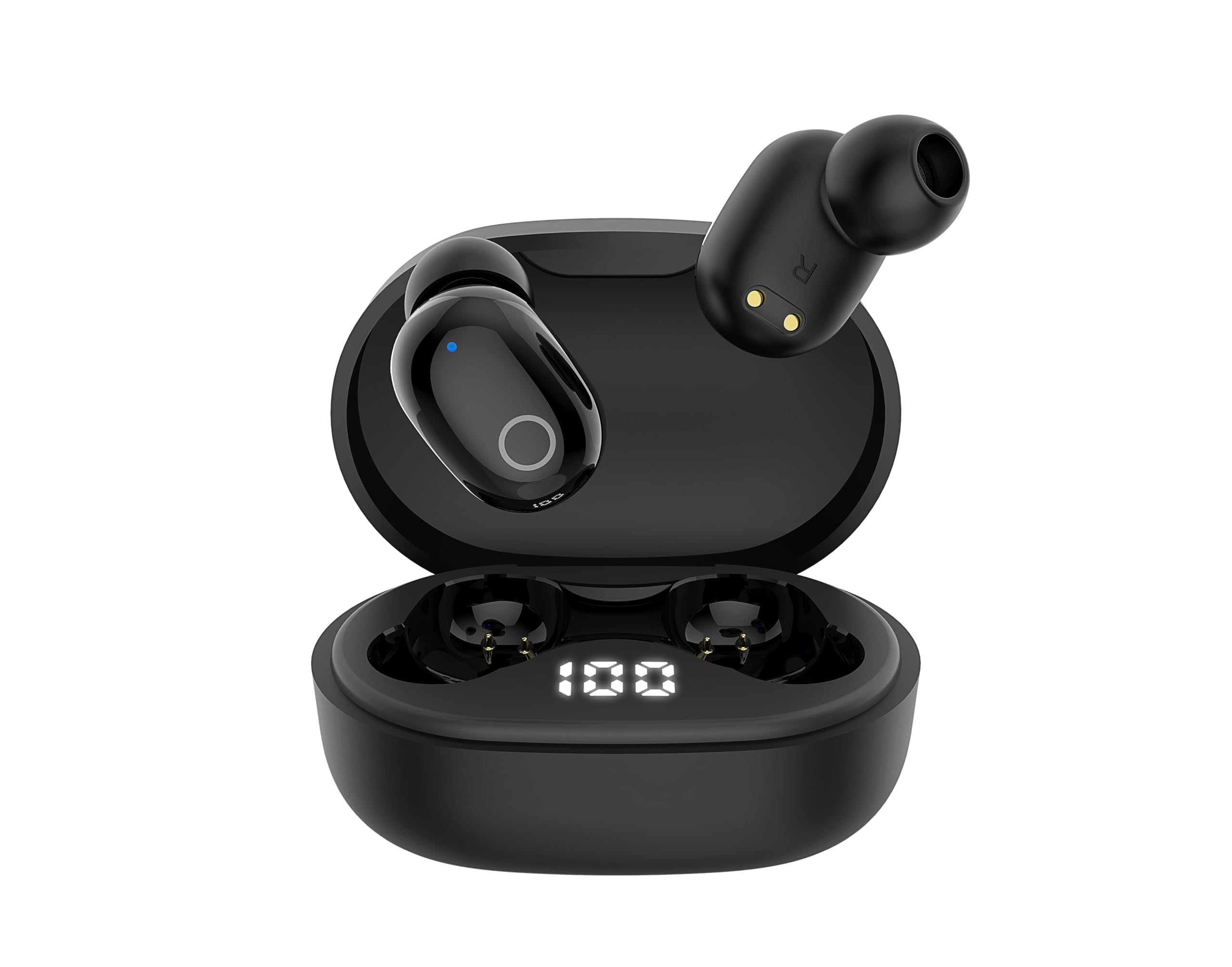 

Bluetooth Wireless IPX7 Up to 50 Hours of 2025 Latest Bluetooth HIFI Sound Low Latency Instant Fast Single or for Web and Compatible with Android and