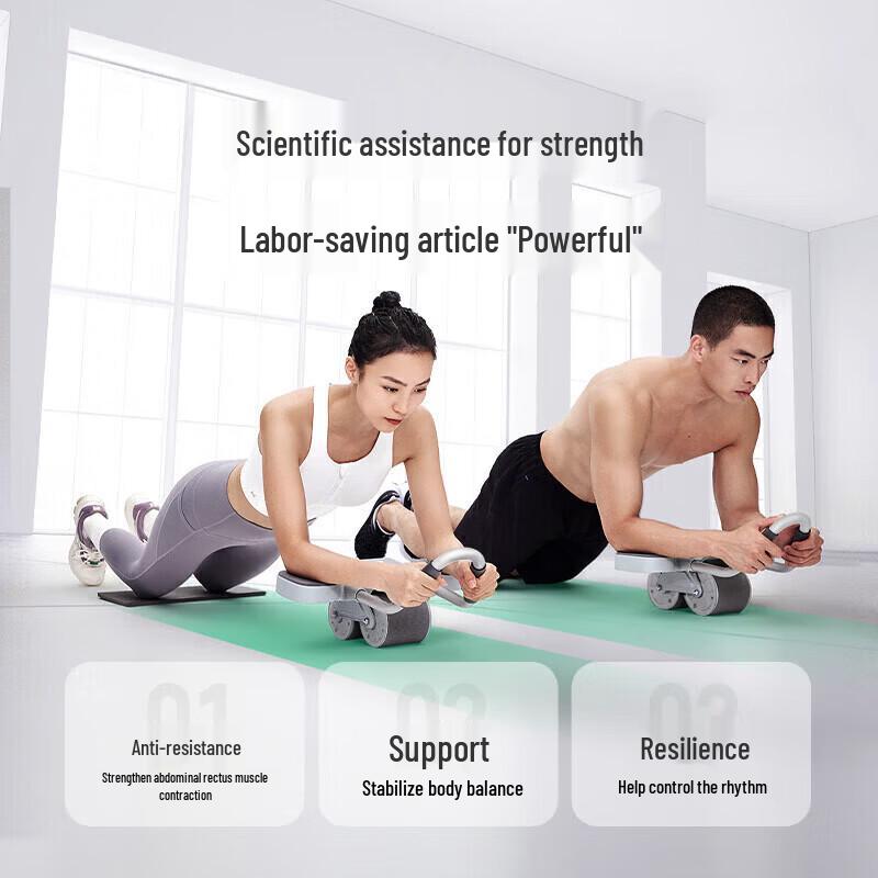 Keep Automatic Rebound Double-Wheel Ab Roller with Elbow Support